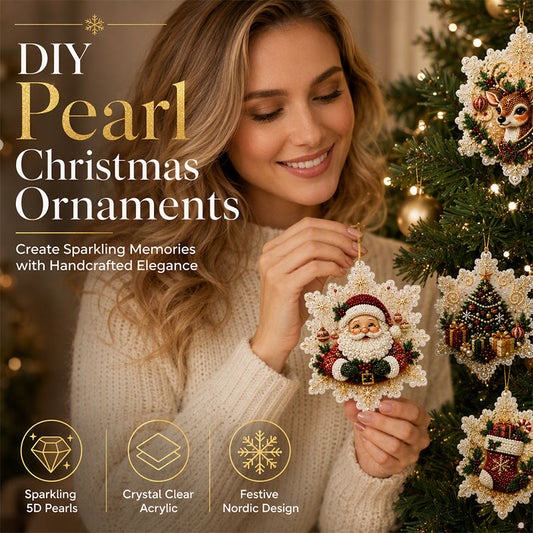 🎅 Christmas DIY Painting Hanging Ornaments Set – 5D Pearl Diamond Kit, High-Transparency Acrylic & Multidimensional Shine