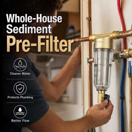 🚰 50% OFF NOW! 🔧 Whole-House Sediment Pre-Filter – Transparent Housing, Stainless Steel & Easy Install – Protects Taps, Showers & Appliances 🏠