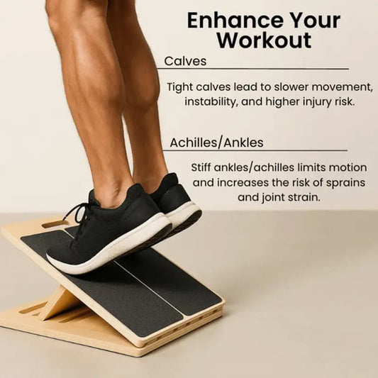 🦵 50% OFF NOW! 🛡️ Wooden Slant Board – 5-Level Adjustable, Non-Slip & Foldable – For Calf Stretching, Balance & Core Training 💪