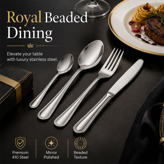 🍴 4-Piece Stainless Steel Flatware Set – Mirror Finish & Resilient Build