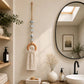 🪵 Decorative Beaded Towel Hanger with Wooden Ring – Rustic Charm & Handcrafted Materials