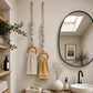 🪵 Decorative Beaded Towel Hanger with Wooden Ring – Rustic Charm & Handcrafted Materials