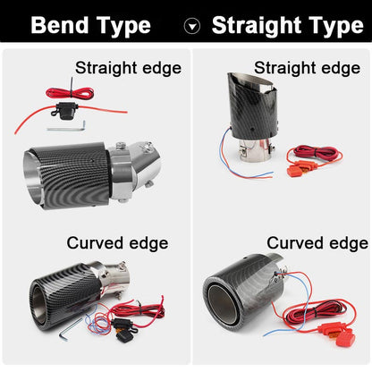 🔥 50% OFF NOW! 🚗 LED Exhaust Muffler Tip – Fire-Breathing Effect, Carbon Fiber Sleeve & Universal Bolt-On Fit – Red/Blue Light 💨