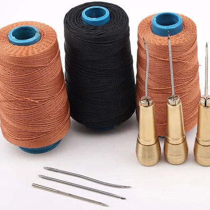 🪡 LIMITED‑TIME 50% OFF! 🌟 5PCS Leather Sewing Awl Kit – High-Strength Steel & Copper Handle, 4 Interchangeable Needles & Waxed Thread – Professional Stitching for Leather, Canvas & DIY 🧰