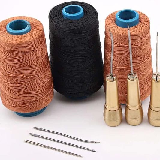 🪡 LIMITED‑TIME 50% OFF! 🌟 5PCS Leather Sewing Awl Kit – High-Strength Steel & Copper Handle, 4 Interchangeable Needles & Waxed Thread – Professional Stitching for Leather, Canvas & DIY 🧰