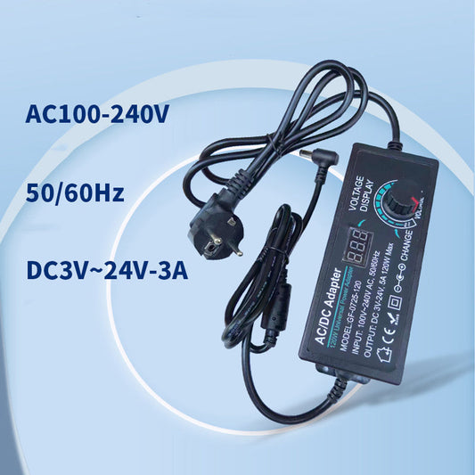 🔌 50% OFF NOW! ⚡ Universal Power Adapter – 3V-24V Adjustable, Digital Display & Multi-Tip – 3A with Safety Protection 🛡️