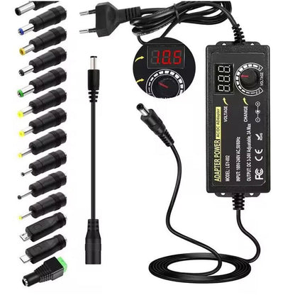 🔌 50% OFF NOW! ⚡ Universal Power Adapter – 3V-24V Adjustable, Digital Display & Multi-Tip – 3A with Safety Protection 🛡️