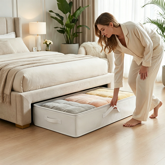 🛏️ LIMITED‑TIME 50% OFF! 📦 Foldable Underbed Storage Organizer with Clear Zipper Lid – Dust-Proof Space-Saving Comforter & Clothes Container 🏡