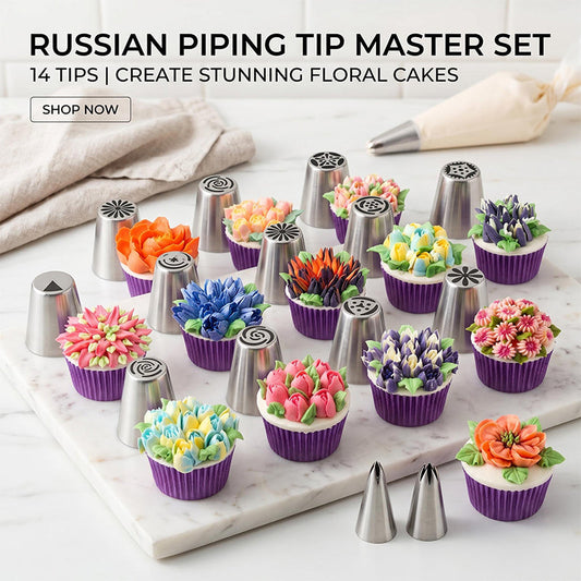 🌸 LIMITED‑TIME 50% OFF! 🧁 Variety of Nozzles — Create Stunning Floral Bouquets on Every Cake 🎂