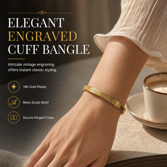 💎 LIMITED‑TIME 50% OFF! 💍 18K Vacuum Plated Titanium Steel Bangle – Radiant Mirror-Like Finish, Intricate Engraved Lettering & Tarnish-Free Premium Steel – Hypoallergenic Elegance for Daily Wear ✋