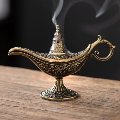 🔥 BUY 1 GET 1 FREE!! 🪔 Retro Aladdin Magic Lamp Incense Burner, Vintage Aroma Diffuser