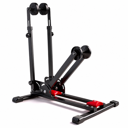 🚲 50% OFF NOW! 🔧 Foldable Bike Floor Stand – Double Pole, U-Shaped & Heavy-Duty – Saves Floor Space, Fits Road & Mountain Bikes 💪