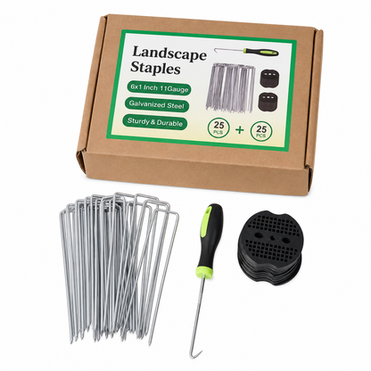 🌿 50% OFF NOW! 🔩 Galvanized Landscape Staples – With Gaskets, Rust-Resistant & Heavy-Duty – Secure Weed Barriers & Garden Fabric 🛡️