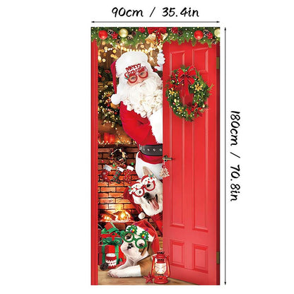 🎄 LIMITED-TIME 50% OFF! 🎁 Christmas Door Cover For Instant Holiday Decor – Festive, Reusable, Easy Hang ✨