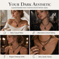 🌙 LIMITED‑TIME 50% OFF! 🖤 Gothic Dark Crystal Beaded Chain Necklace with Hollow Out Moon Alloy Pendant 📿