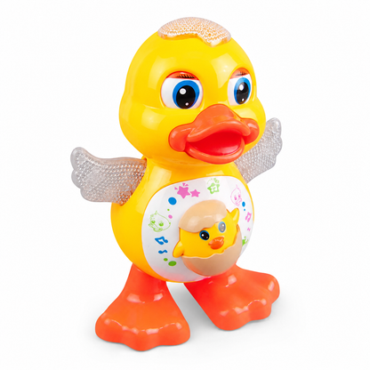⏳Time-Limited Special⏰Electric Singing & Dancing Cartoon Duck Toy – Flapping Wings, Colorful LED Lights & Cheerful Rhythms, Interactive Musical Baby Toy for Toddlers Kids