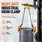 🏗️ 50% OFF NOW! 🔒 Heavy-Duty Drum Clamp – G80 Alloy Chains, Automatic Gravity Grip & Forged Manganese – For Industrial Overhead Lifting 💪