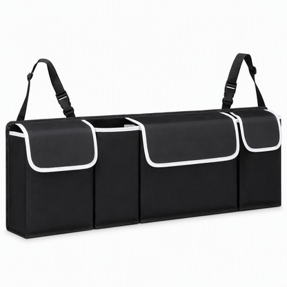 🚗 50% OFF NOW! 🧳 Oxford Cloth Car Trunk Organizer – Backseat Hanging Storage Bag, 90x12x25cm & Durable – For SUV, MPV & Wagon 🧹