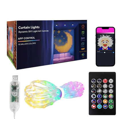 🌈 50% OFF NOW! 💡 Waterproof LED Curtain String Lights – Music Sync, App Control & Timer – USB Powered for Indoor & Outdoor Decor 🎵
