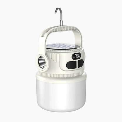 🏕️ 50% OFF NOW! ☀️ LED Solar Camping Light – 6 Brightness Levels, LCD Power Display, Hook Design & Emergency Power Bank 🔦