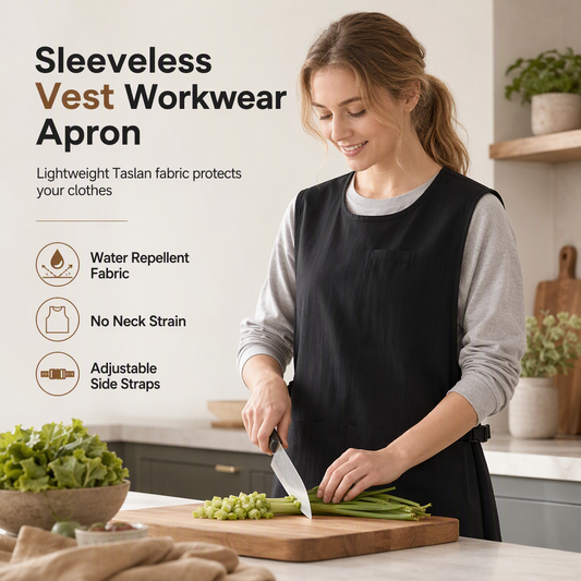 🧑‍🍳 LIMITED‑TIME 50% OFF! 🦺 Water‑Resistant Kitchen Vest Apron – Shoulder‑Supported Taslan Workwear with Divided Utility Pockets 🍳