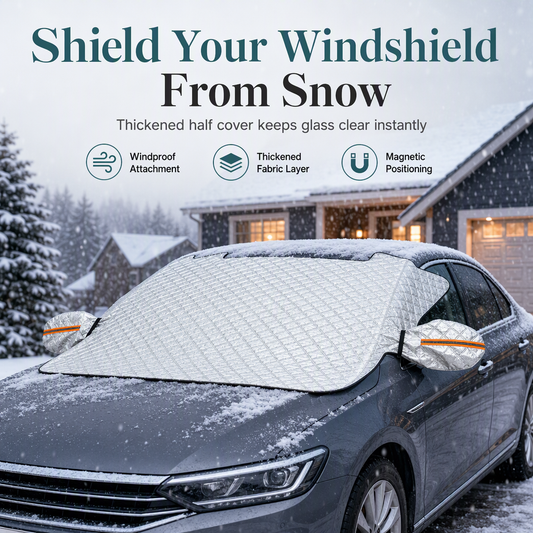 ❄️ 50% OFF NOW! 🚗 Magnetic Windshield Snow Cover – Thickened Multi-Layer, Windproof & Anti-Theft – Winter Half Cover for Sedans & SUVs 🛡️