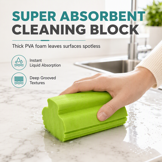 🧽 LIMITED‑TIME 50% OFF! 🧼 Highly Absorbent Multi‑Purpose PVA Cleaning Sponges – Grooved Dust, Pet Hair & Spill Trapper 💧
