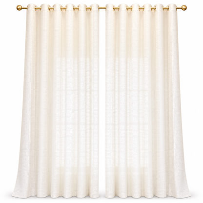 🪟 LIMITED‑TIME 50% OFF! 🕊️ Greek Key Sheer Curtain Panel – Soft Light Diffusion & Daytime Privacy 🏡