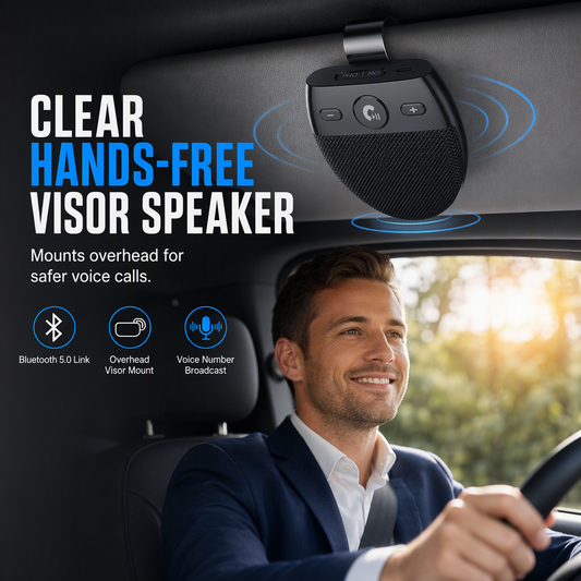 📞 50% OFF NOW! 🚗 Bluetooth Car Sun Visor Speakerphone – Hands-Free Calls, Two-Device Pairing & Vibration Activation 🎙️