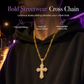 ✝️ LIMITED‑TIME 50% OFF! ✨ Hip Hop Iced Out Cross Pendant Necklace – Double-Layer Baguette Zircon Brass Chain 💎