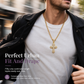 ✝️ LIMITED‑TIME 50% OFF! ✨ Hip Hop Iced Out Cross Pendant Necklace – Double-Layer Baguette Zircon Brass Chain 💎