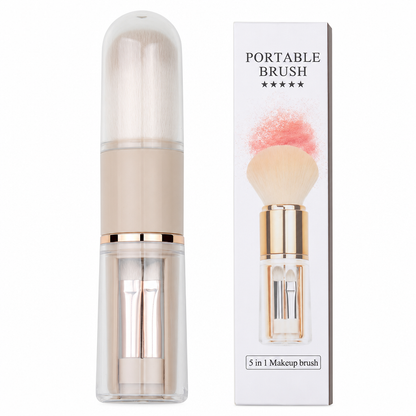 💄 LIMITED‑TIME 50% OFF! 🪞 Portable 5‑in‑1 Retractable Makeup Brush Set – Travel Cosmetic Capsule, Soft Synthetic Bristles, Compact Touch‑Up Tool 👜