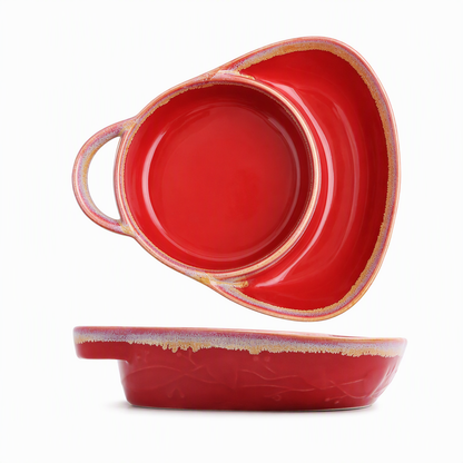 🍲 LIMITED‑TIME 50% OFF! ✨ Retro Ceramic Divided Baking Dish with Handle – Oven-Safe Dual Bowl for Soup, Dips & Sides 🥧